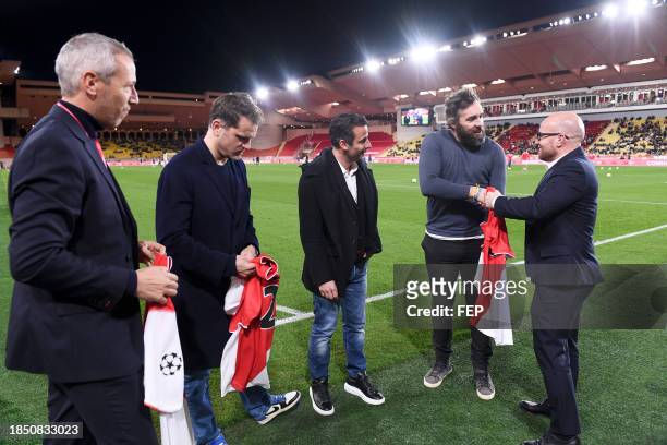 Thiago SCURO - Jerome ROTHEN - Ludovic GIULY - Gael GIVET during the Ligue 1 Uber Eats match between Association Sportive de Monaco Football Club and...