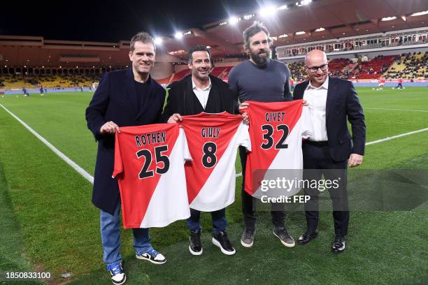 Thiago SCURO - Jerome ROTHEN - Ludovic GIULY - Gael GIVET during the Ligue 1 Uber Eats match between Association Sportive de Monaco Football Club and...