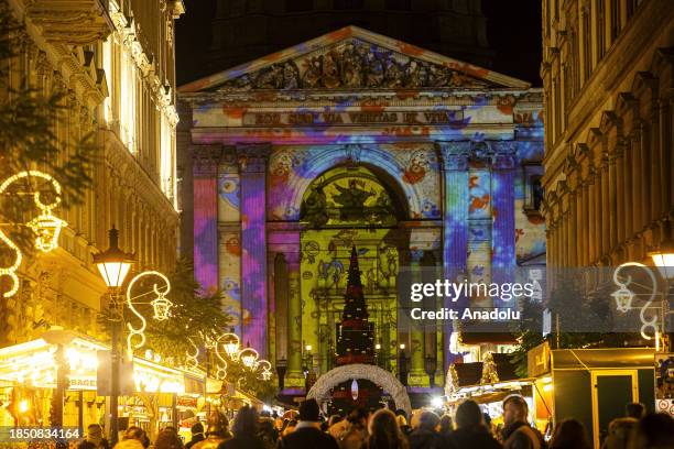 The crowd surges in the city center in Budapest, Hungary on December 15, 2023. The best-known Christmas Market of Budapest is organised from year to...