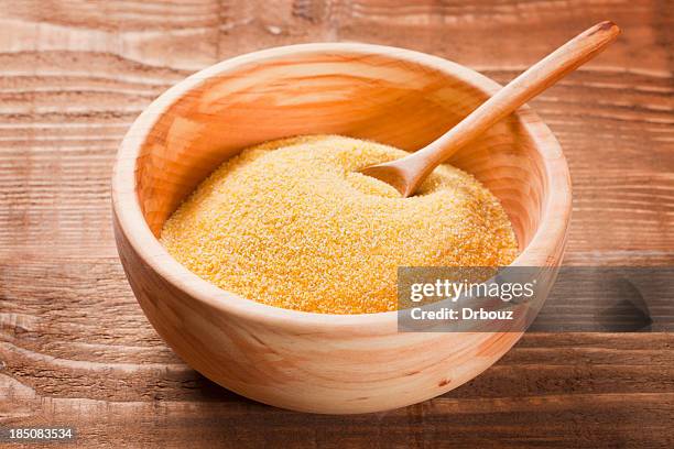 corn grits - cornmeal stock pictures, royalty-free photos & images