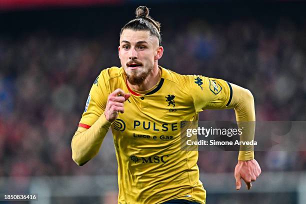 Radu Dragusin of Genoa looks on during the Serie A TIM match between Genoa CFC and Juventus at Stadio Luigi Ferraris on December 15, 2023 in Genoa,...