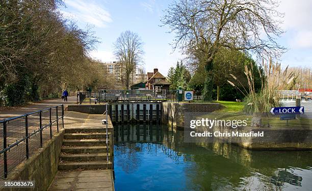 caversham lock - berkshire stock pictures, royalty-free photos & images