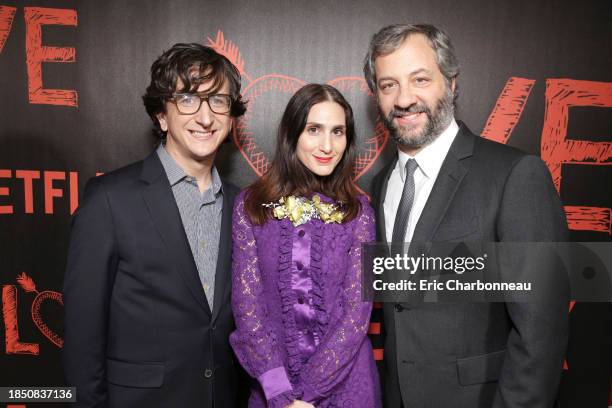 Paul Rust and Creators/Writers/Executive Producers Lesley Arfin and Judd Apatow seen at the Los Angeles premiere of the Netflix original series...