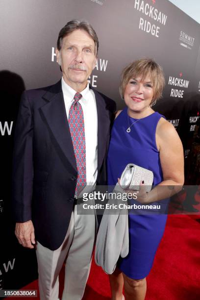 Desmond Doss Jr. And Elaine Roorda seen at Summit Entertainment, a Lionsgate Company, Los Angeles Special Screening of "Hacksaw Ridge" at The...