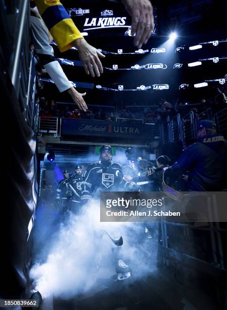 Los Angeles, CA Kings center Anze Kopitar, is introduced before a game against the Winnipeg Jets at Crypto.com Arena in Los Angeles Wednesday, Dec....