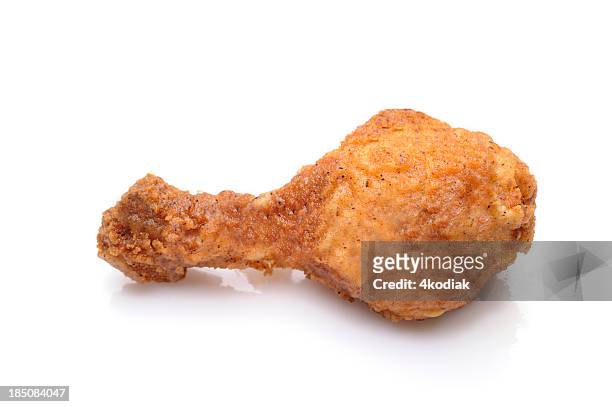 chicken drumstick - fried chicken white background stock pictures, royalty-free photos & images