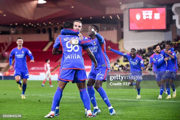 Maxence CAQUERET during the Ligue 1 Uber Eats match between Association Sportive de Monaco Football Club and Olympique Lyonnais at Stade Louis II on...