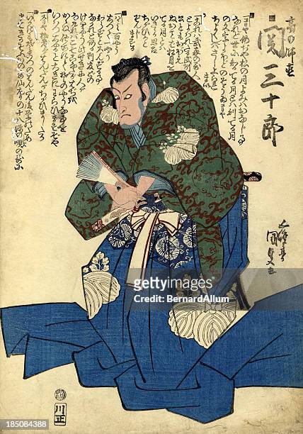 traditional woodblock print of actor - actor japan stock illustrations