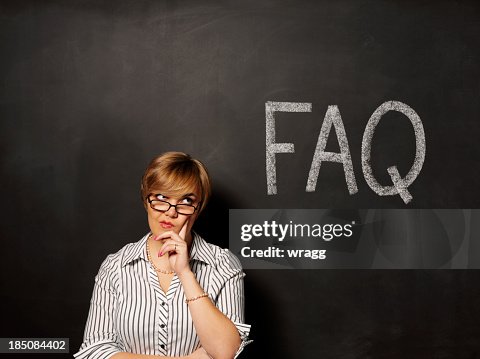 Faq Thinking Thinking About Faq On A Blackboard High-Res Stock Photo - Getty Images