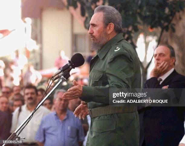 El presidente cubano Fidel Castro ofrecio un discurso el 01 de noviembre para inaugurar la XVI Feria Internacional de La Habana. Castro acuso al...