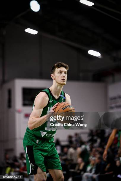 December 15 : Drew Peterson of the Maine Celtics shoots a free throw during the game against the College Park Skyhawks on December 15, 2023 at...