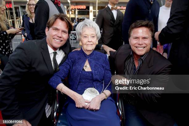 Writer Chad Hayes, Lorraine Warren and Writer Carey Hayes seen at World Premiere of New Line Cinema's "The Conjuring 2" at 2016 LA Film Festival on...