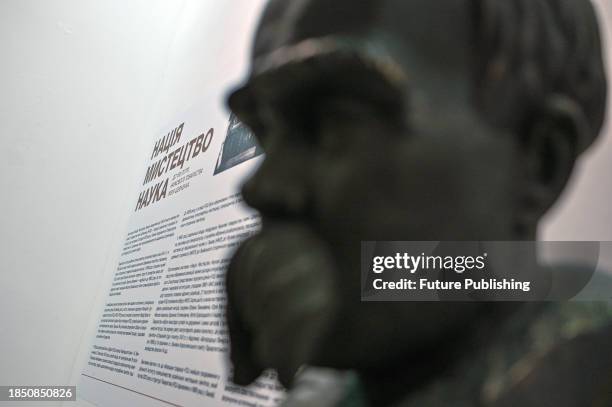 Items presented during the exhibition "Nation. Art. Science" on the 150th anniversary of the Taras Shevchenko Scientific Society at the Andrey...