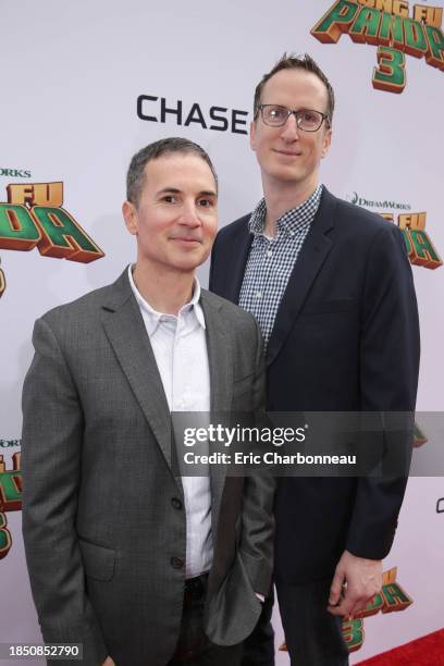 Writer/Producers Jonathan Aibel and Glenn Berger seen at DreamWorks Animation and Twentieth Century Fox World Premiere of 'Kung Fu Panda 3' at TCL...