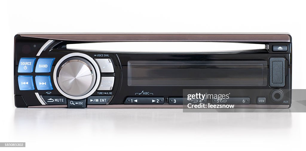 Modern black automobile stereo unit
