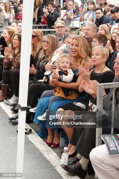 Blake Lively with daughters James Reynolds and Ines Reynolds attend the ceremony honoring Ryan Reynolds with a Star on the Hollywood Walk of Fame on...