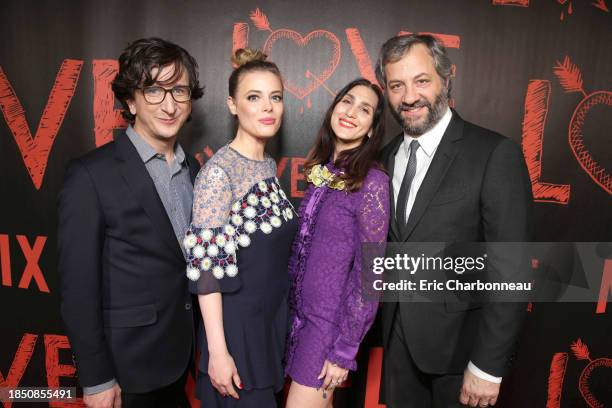 Paul Rust, Gillian Jacobs and Creators/Writers/Executive Producers Lesley Arfin and Judd Apatow seen at the Los Angeles premiere of the Netflix...