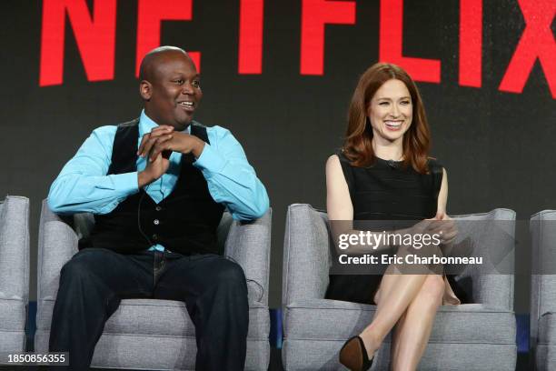 Tituss Burgess and Ellie Kemper seen at Netflix 2016 Winter TCA on Sunday, January 17 in Pasadena, CA.