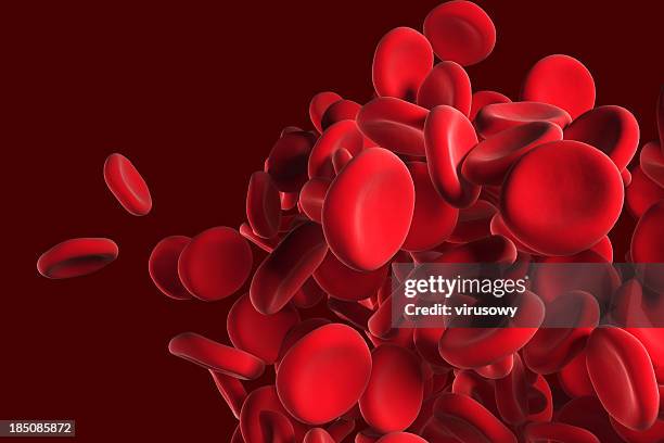 red blood cells - bloedcel stockfoto's en -beelden