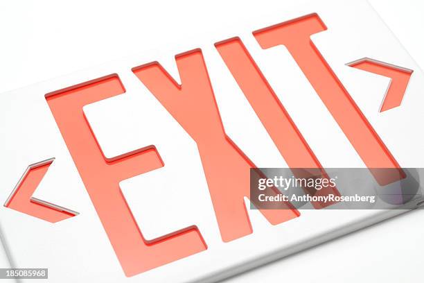 exit sign - exit sign white background stock pictures, royalty-free photos & images