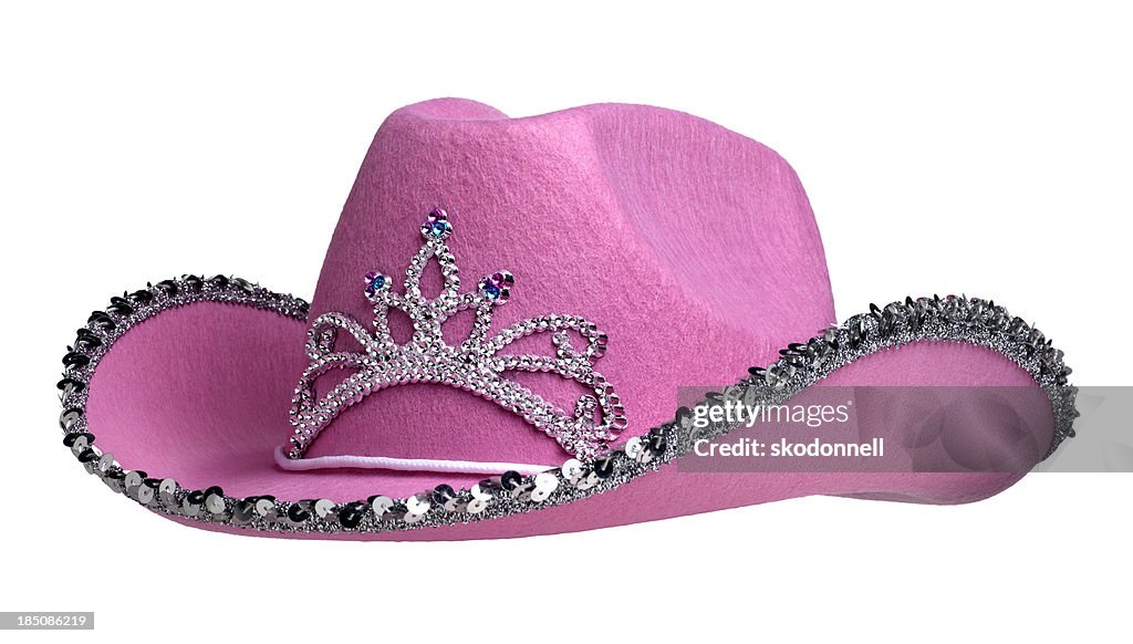 Pink Cowboy Hat on White