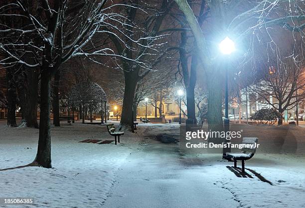 cold winter night - lowell massachusetts stock pictures, royalty-free photos & images