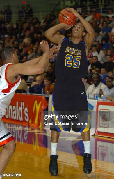 American basketball player Derrick Rose in action for Simeon High School in Chicago, Illinois, United States, 17th February 2007.