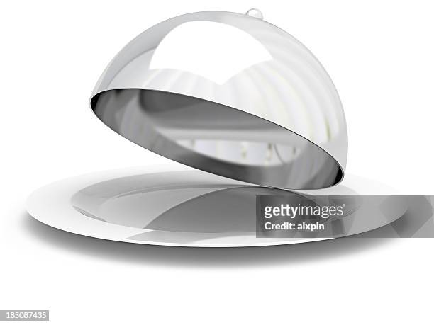 chapeau cloche de restaurant - domed tray photos et images de collection