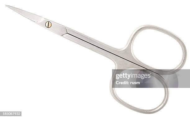 scissors with clipping path on white background - nail scissors stock pictures, royalty-free photos & images