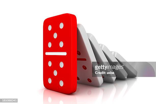 five dominos - dominos falling stock pictures, royalty-free photos & images
