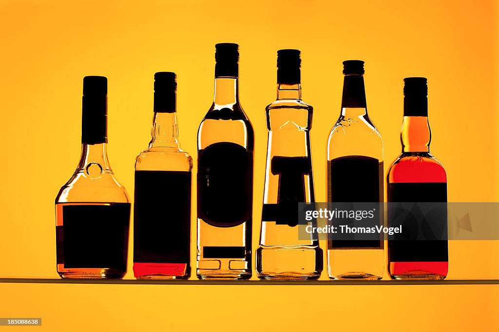 Backlit Alcohol Bottles