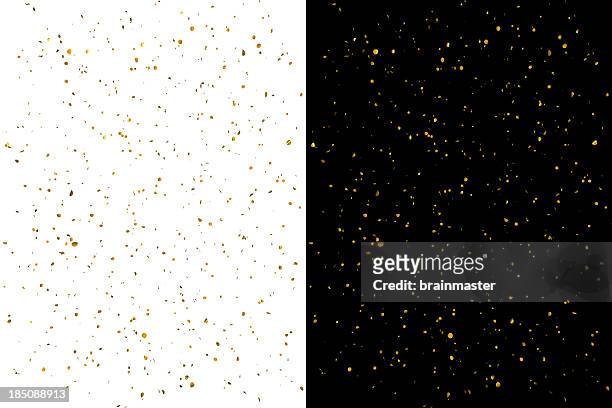 gold confetti celebration - confetti stock pictures, royalty-free photos & images
