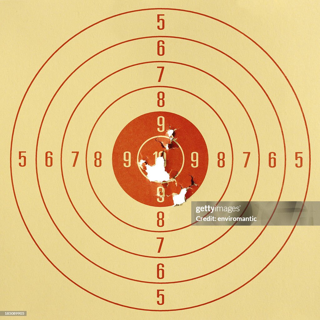 Paper pistol target.