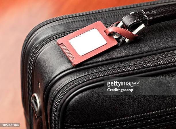 luggage tag - leather bag stock pictures, royalty-free photos & images