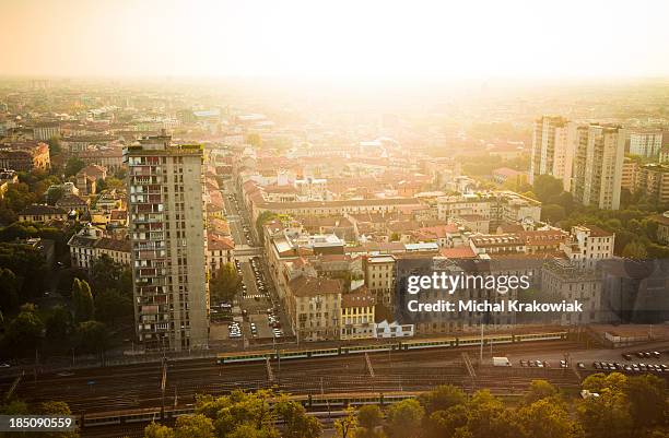 milan - milan aerial stock pictures, royalty-free photos & images