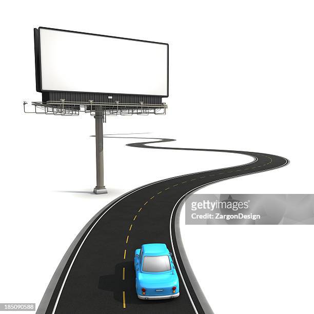road seite billboard - billboard highway stock-fotos und bilder