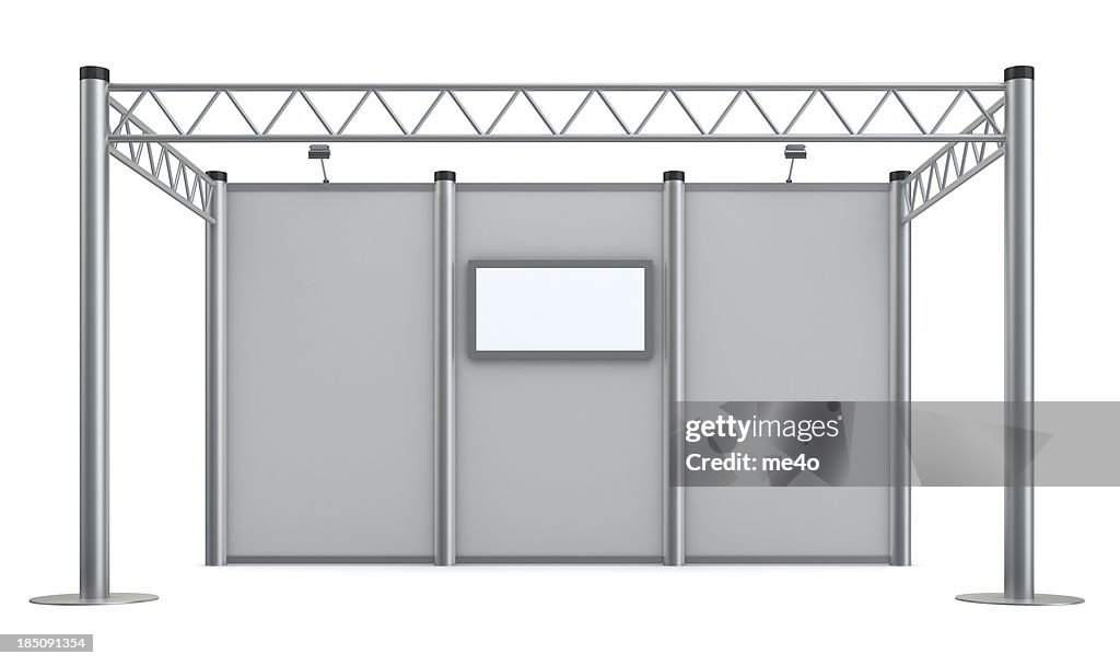 3d blank advertisement Exhibition stand with video wall