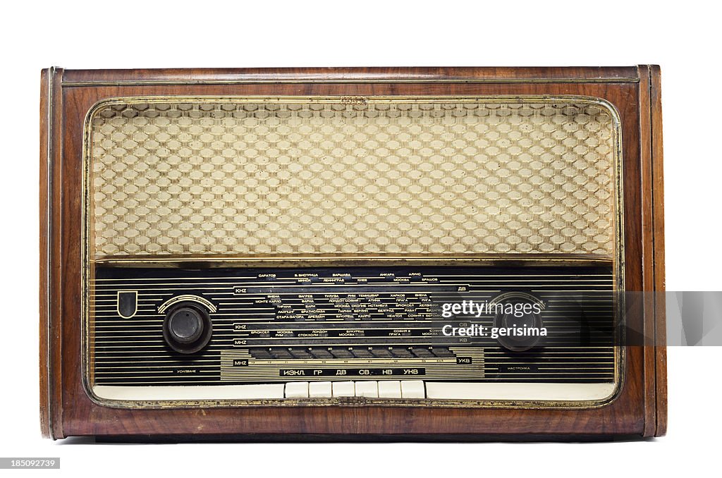 Antiga, retro vintage, isolado, Rádio