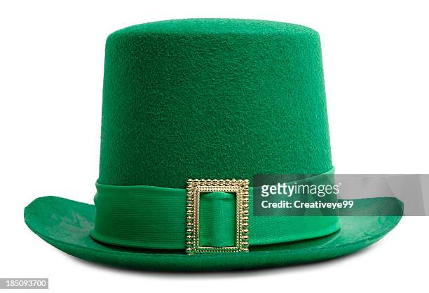 sombrero de duende irlandés - green hat fotografías e imágenes de stock