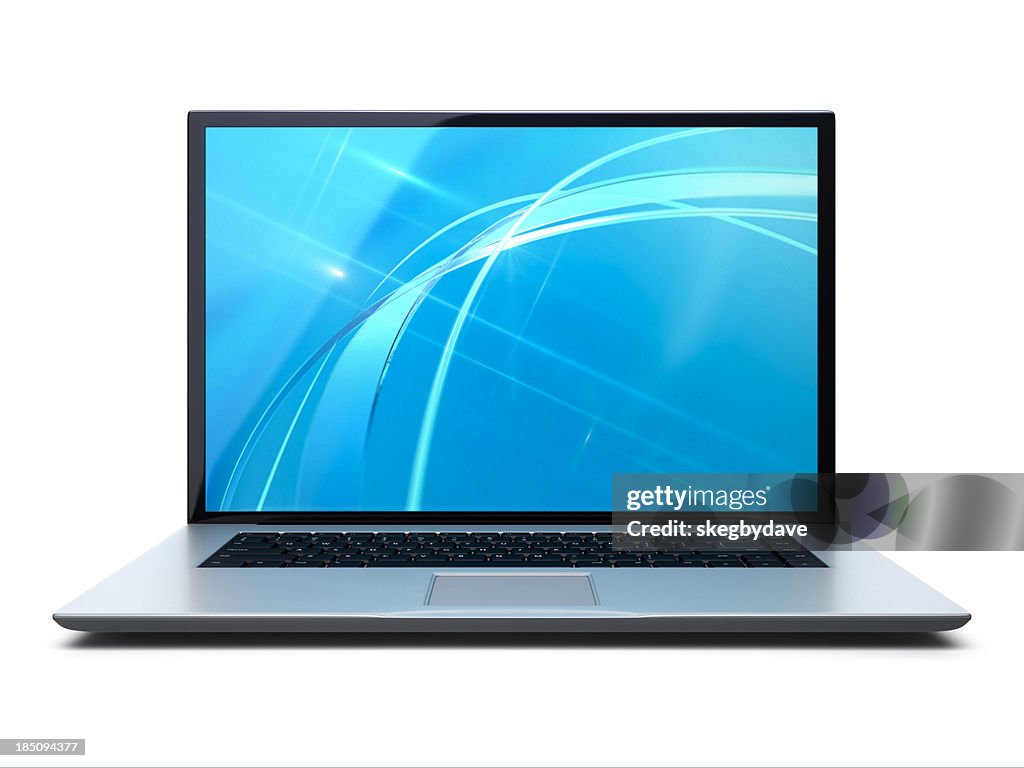 Computador portátil frente aberta