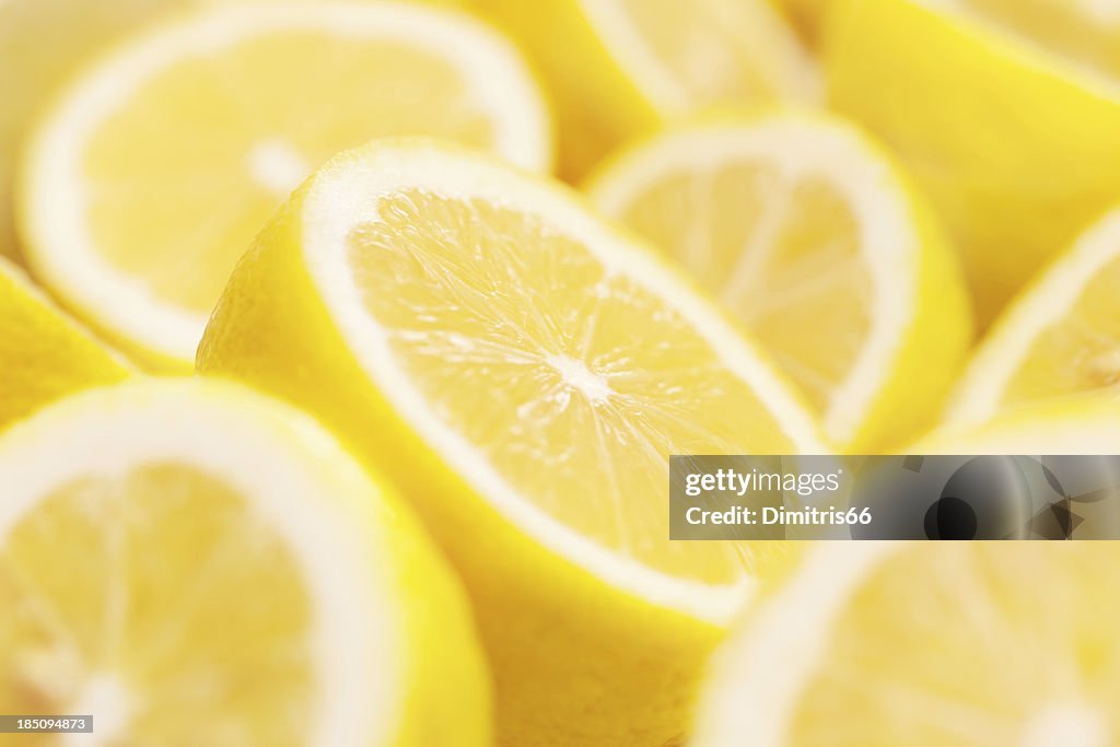 Lemons portions with shallow depth of field