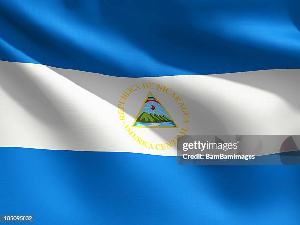 nahaufnahme flagge-nicaragua - nicaragua stock-fotos und bilder