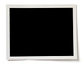 Blank black photo with a white border on white background