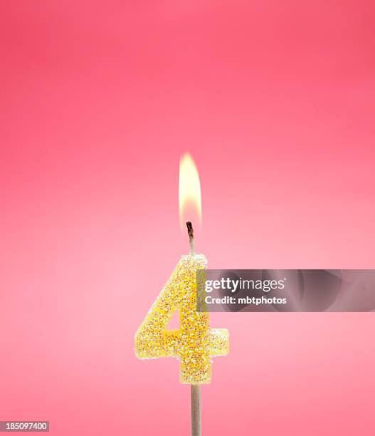 number 4 candle - number 4 stock pictures, royalty-free photos & images