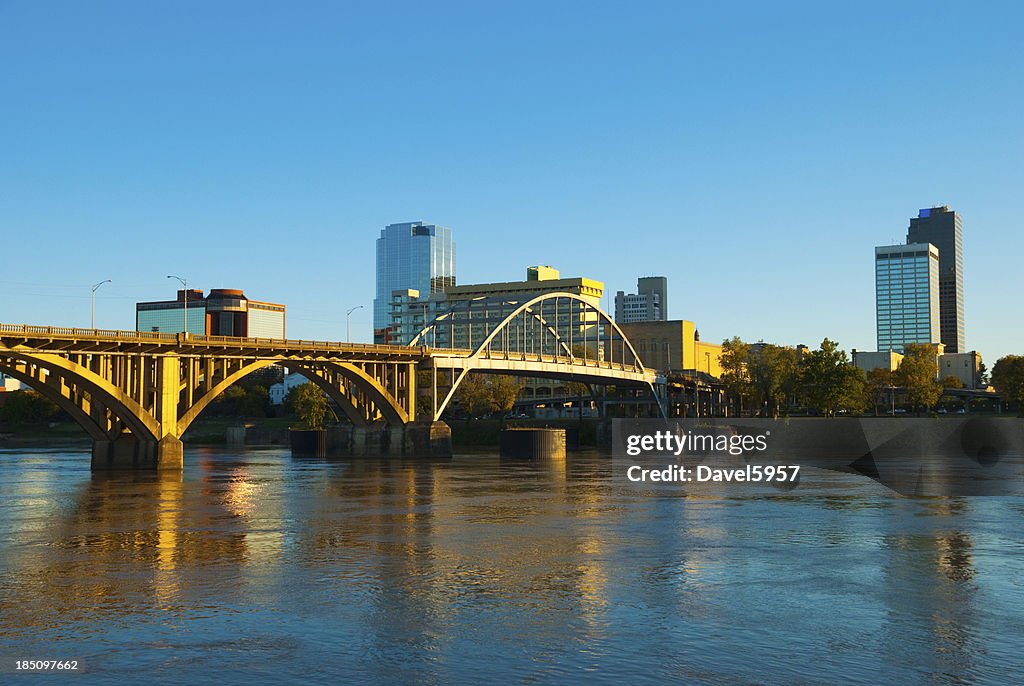 Little Rock skyline, river, and bridge