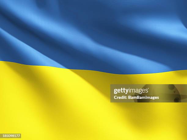 close up flag - ukraine - ukrainian flag stock pictures, royalty-free photos & images