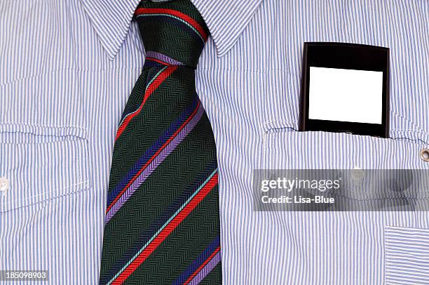 smart phone in the pocket - shirt pocket stock pictures, royalty-free photos & images