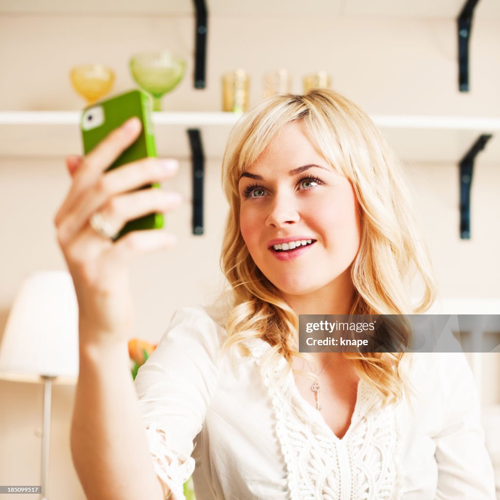 Woman in her bedroom