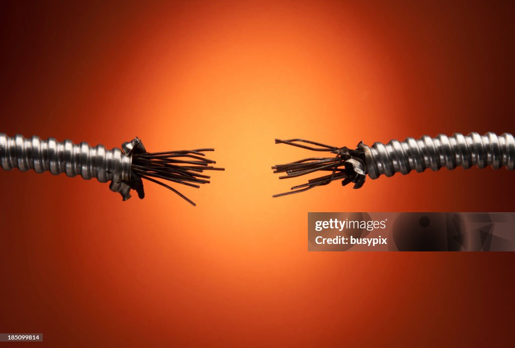 Cables Ripped Out Damaged Conduit With Exposed Wires High-Res Stock Photo - Getty Images