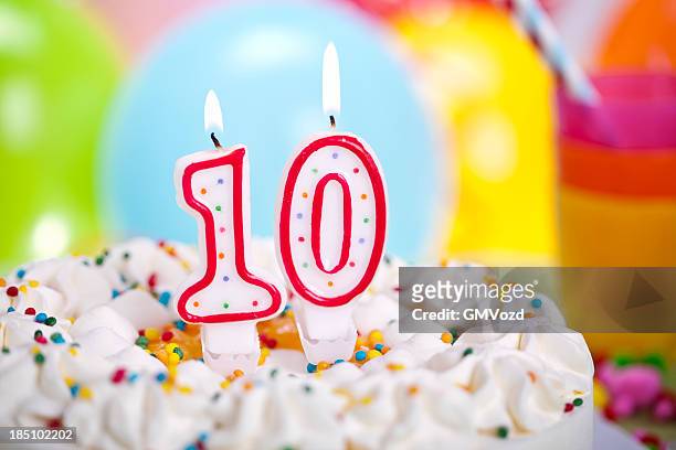 birthday cake - 10 11 jaar stockfoto's en -beelden